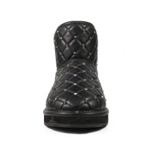 Rhinestone Qulited Wool Snow Boots